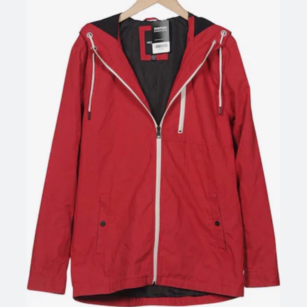 ONLY & SONS Men’s Cherry Red Hooded Windbreaker Jacket